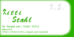 kitti stahl business card